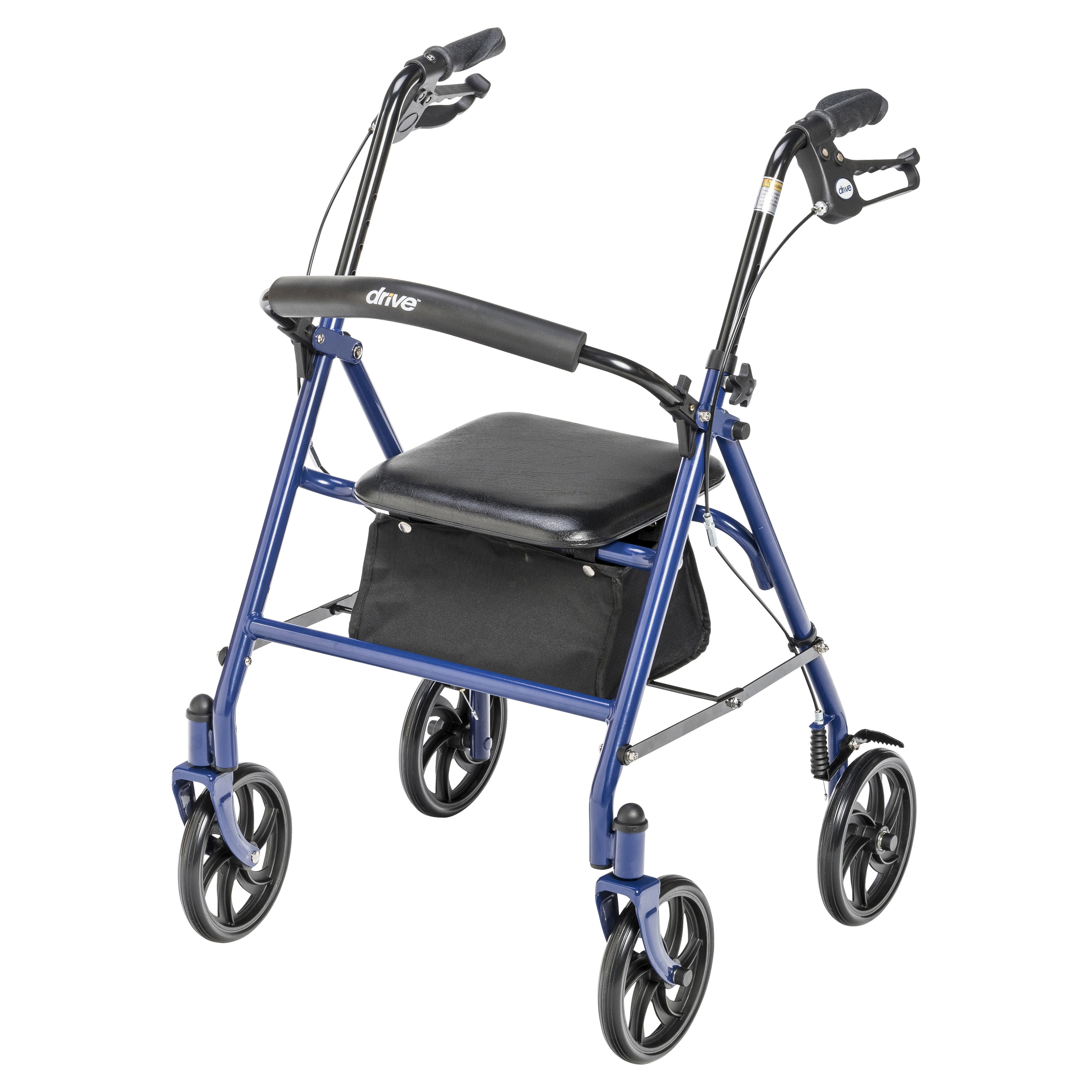 Drive Medical Four Wheel Rollator Rolling Walker with Fold Up Removable Back Support, Blue - image 2 of 9