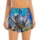 thumbnail image 2 of Balery Sea Turtle Swims Pantalones cortos deportivos para mujer con forro y dos bolsillos, elásticos, para entrenamiento, gimnasio, yoga-Medium, 2 of 7