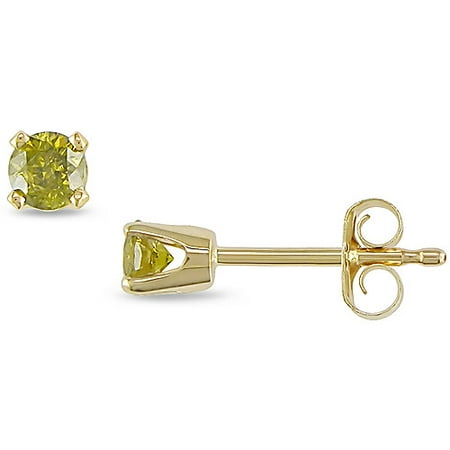 1/4 Carat T.w. Yellow Diamond Stud Earri
