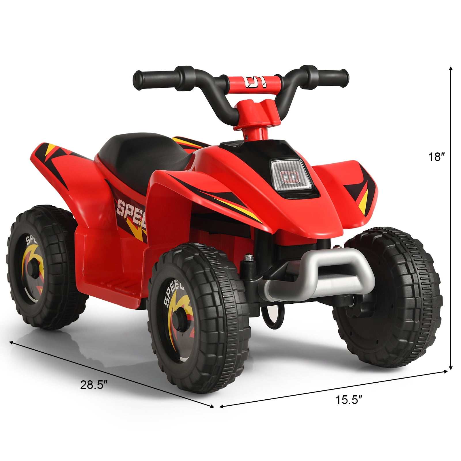 Infans 6V Kids Electric Quad ATV 4 Wheels Ride On Toy for Toddlers Forward&Reverse Red