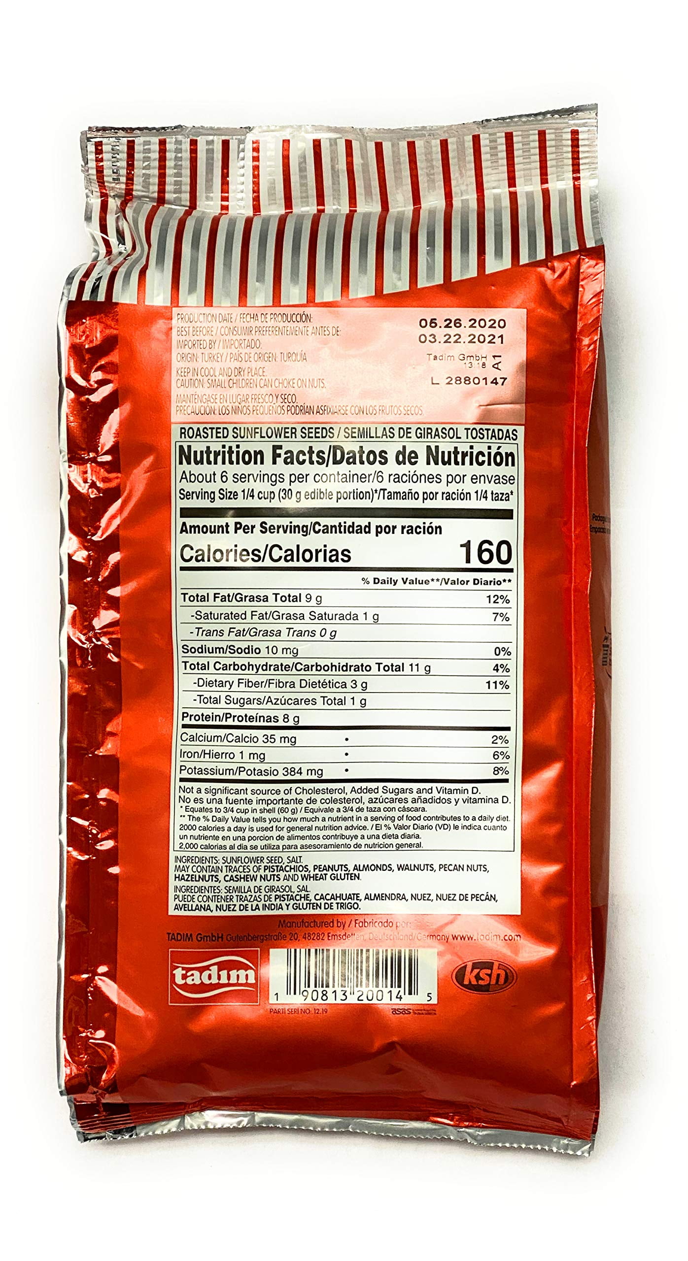 Tadim Salted SunflowerTRDN&nbsp;Seeds 12 oz Pack of 4 From Germany