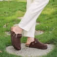 thumbnail image 3 of Lezzglt Women's Suede Clogs, Cork Footbed Leather Mules Slip-on Sandals with Arch Support, Non-Slip Adjustable Buckle Summer Shoes for Men & Women, 3 of 10