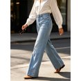 thumbnail image 5 of High Waist Women Wide Leg Long Jeans Casual Denim Pants with Pocket, 5 of 6