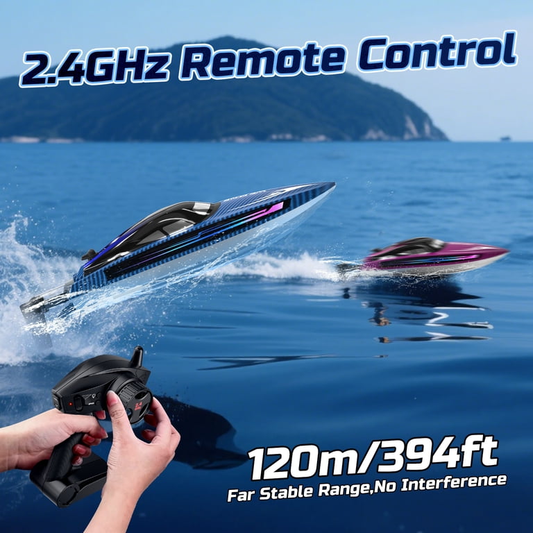 Wefone WF17 RC Boat, 15+ MPH Self-Righting with LED Lights photo 5