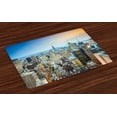 thumbnail image 1 of Ambesonne Urban Place Mats Set of 4, Aerial View New York City, Standard Size, Grey Blue Peach, 1 of 4