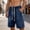 Dark Blue, variant on Men's Denim Shorts, Elastic Drawstring Waist Vintage Washed Jeans Shorts Loose Fit Baggy Casual Summer Jorts for Men Gray