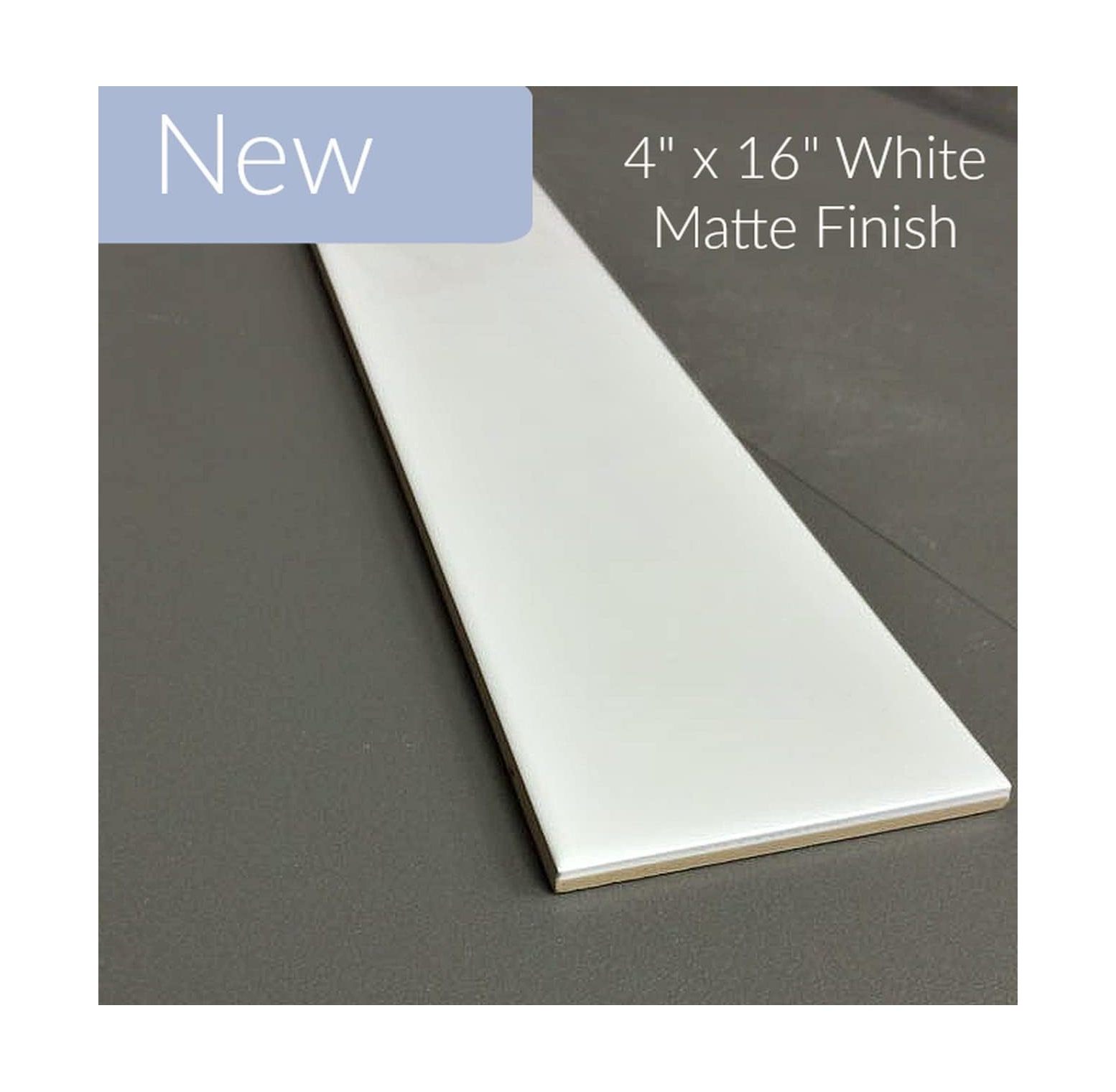 White Ceramic Subway Wall Tile 4-1/4" X 16" (Box of 15 Sqft)- Matte Finish for Kitchen Backsplash, Bathroom Wall, Accent Wall