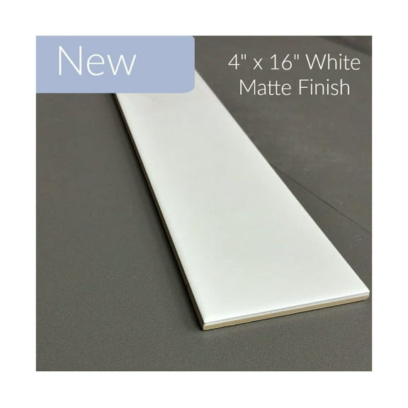 White Ceramic Subway Wall Tile 4-1/4" X 16" (Box of 15 Sqft)- Matte Finish for Kitchen Backsplash, Bathroom Wall, Accent Wall
