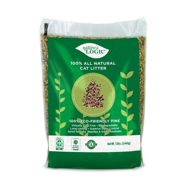 Nature's Logic Arena para gatos 100 % natural de pino ponderosa, 100 % pino ponderosa, sin polvo, sin perfume, biodegradable, segura para gatos, gatitos, reptiles y mascotas pequeñas, altamente absorb