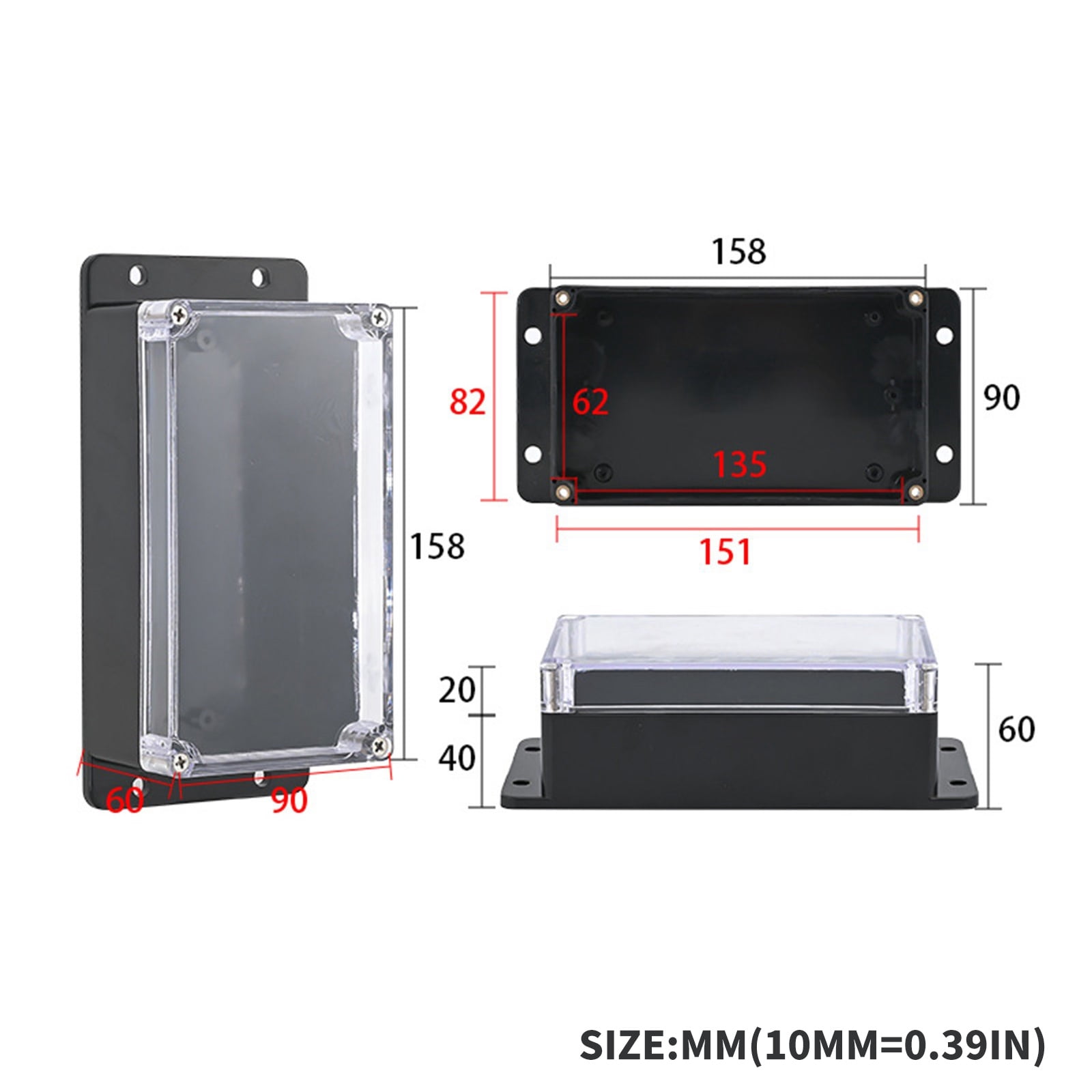 Waterproof Power Case Junction Box Dustproof Electrical Project Box Enclosure Case Outdoor Electrical Connection Boxes