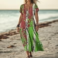 thumbnail image 2 of ClodeEU Women's Summer Short SleeveV Neck Flowy Maxi Dresses ,Casual Elegant Long Dresses Multicolor04,Womens Plus XL, 2 of 6