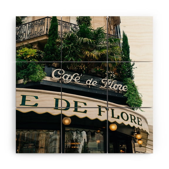 Society6 Bethany Young Photography Paris Café IV Wood Wall Mural 3' x 3'