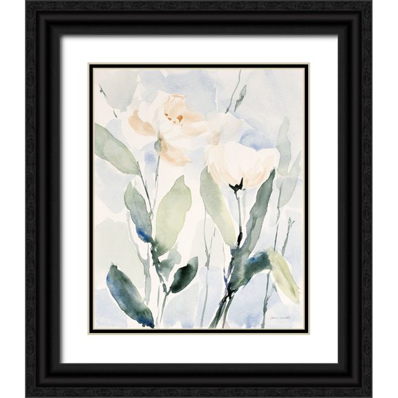 Loreth, Lanie 12x14 Black Ornate Wood Framed with Double Matting Museum Art Print Titled - Dewey Wildflowers I