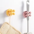 thumbnail image 4 of Soportes para cepillos de dientes para baños - Soporte para maquinilla de afeitar para ducha montado en la pared Autoadhesivo Multifuncional Lindo gancho para niños Colgando cepillo de dientes, 4 of 5