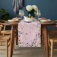 thumbnail image 2 of Happy Birthday Table Runner - 48 Inch Long, Kitchen Dining Table Runner Dresser Scarves, Pink Modern Abstract Art Farmhouse Decor for Coffee Tables Wedding Party Banquet, 2 of 8