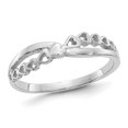 thumbnail image 1 of 14K White Gold Heart Criss-Cross Promise Ring (Size 7), 1 of 4