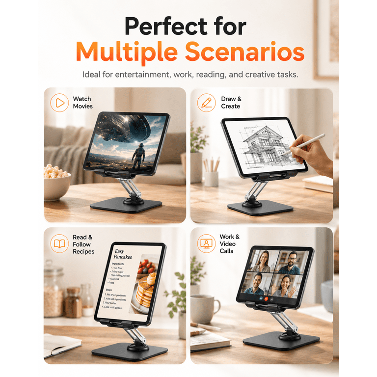 ETEPEHI Tablet Stand, 360° Rotating Adjustable Desk Holder photo 5