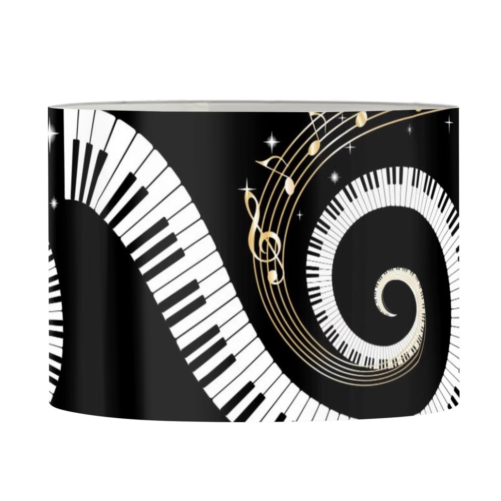 Housoutil Star Pattern Lampshade - Black Fabric Drum Shade With Clip-On | Replacement For Table Lamps