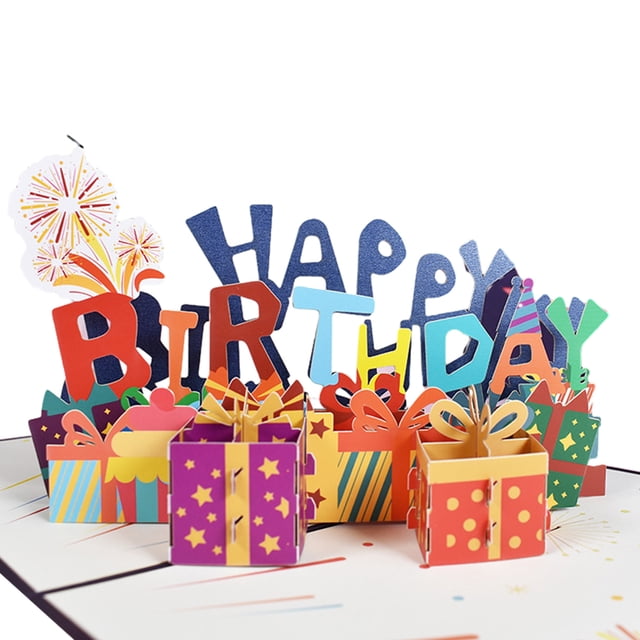 Tarjeta emergente de feliz cumpleaños hecha a mano, tarjeta de cumpleaños con sobre, tarjeta de cumpleaños interior en blanco, tarjeta de felicitación de cumpleaños Tarjeta de cumpleaños 3D, regalos
