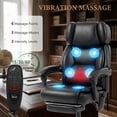 thumbnail image 3 of Silla de Oficina HOMCOM con Masaje, Calor, Reclinable y Cuero PU, 3 of 9