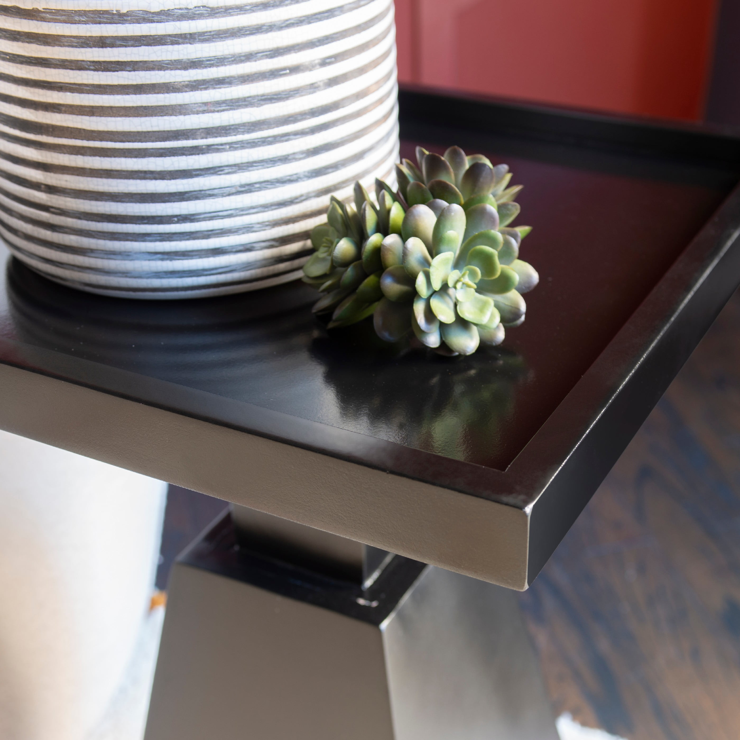 Powell Caryn Side Table, 22.5" Tall, Black