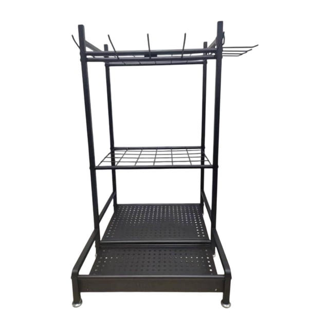 Soporte de almacenamiento del organizador de herramientas de jardín Hool Hool Hool Tool Tool Rack de acero Sin ruedas