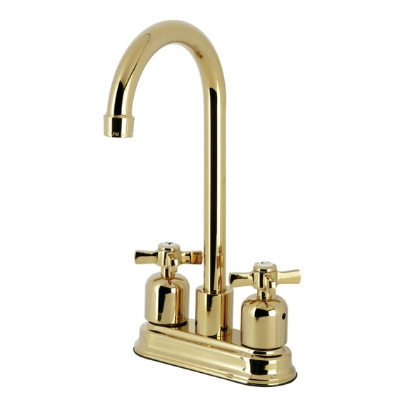 Kingston Brass KB8492ZX Millennium Two-Handle 2-Hole Deck Mount Bar Faucet in Polished Brass