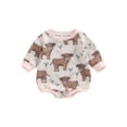 thumbnail image 1 of Bagilaanoe Newborn Baby Girl Boy Rompers Cartoon Print Long Sleeve Bodysuits 3M 6M 12M 18M Infant Casual One Piece Short Jumpsuit, 1 of 9