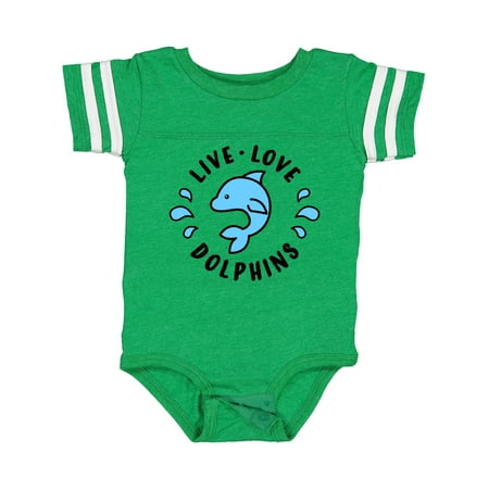 

Inktastic Live Love Dolphins Gift Baby Boy or Baby Girl Bodysuit