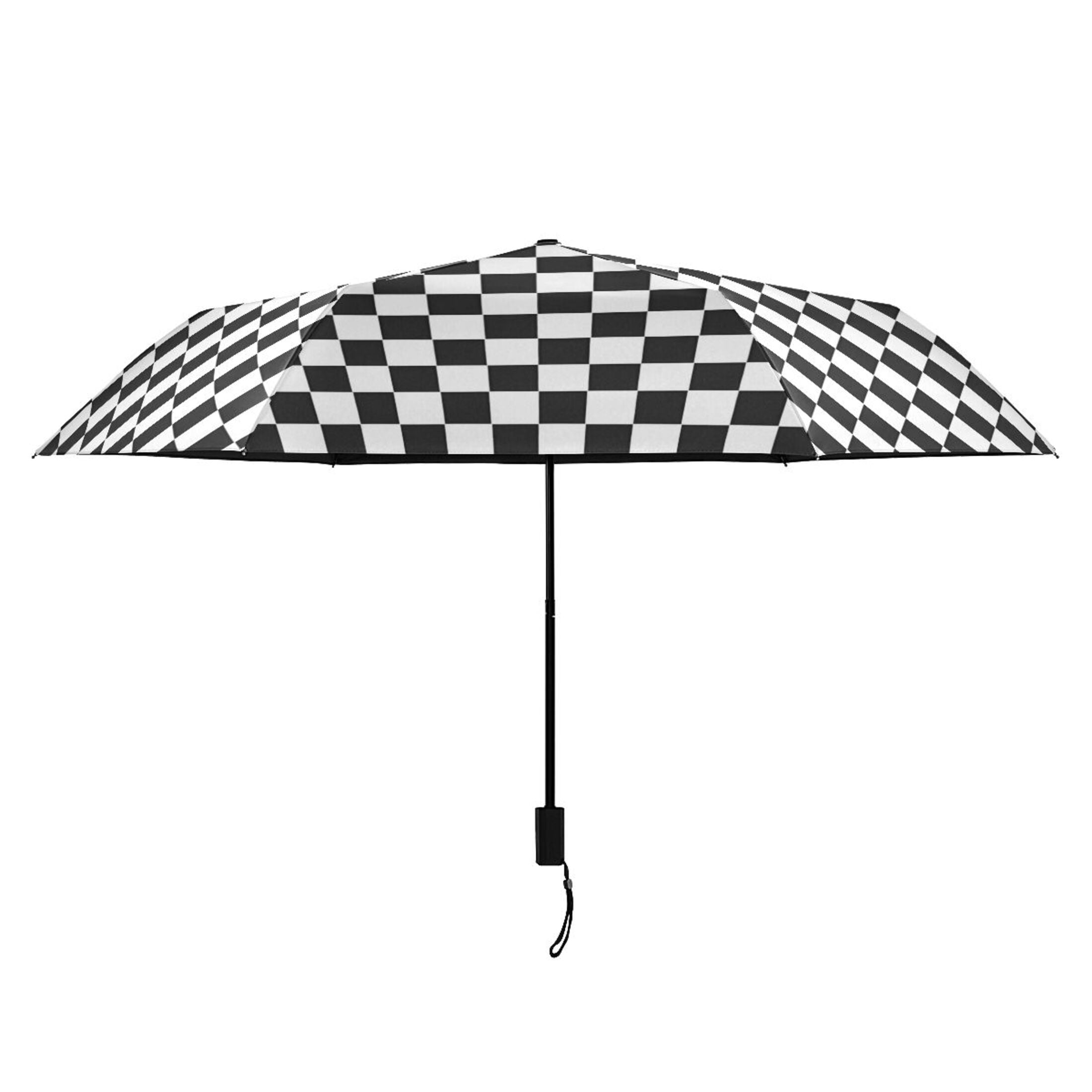 ALAZA Buffalo Checkered UPF 50+ Compact Folding Umbrella for Rain Travel Umbrella Packable
