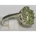thumbnail image 3 of LBG 925 Sterling Silver Real Genuine Peridot Womens Cluster Engagement Ring - Size 6, 3 of 4