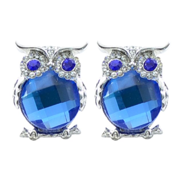 Stud Pendientes de cristal Stud Búho Estéreo Pendientes Pendientes