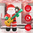 thumbnail image 3 of Kegemor - Inflables navideños de 5.9 ft, decoraciones de Papá Noel al aire libre con guitarra con iluminación LED en el exterior, decoración gigante de Navidad para patio, para interiores, vacaciones,, 3 of 5