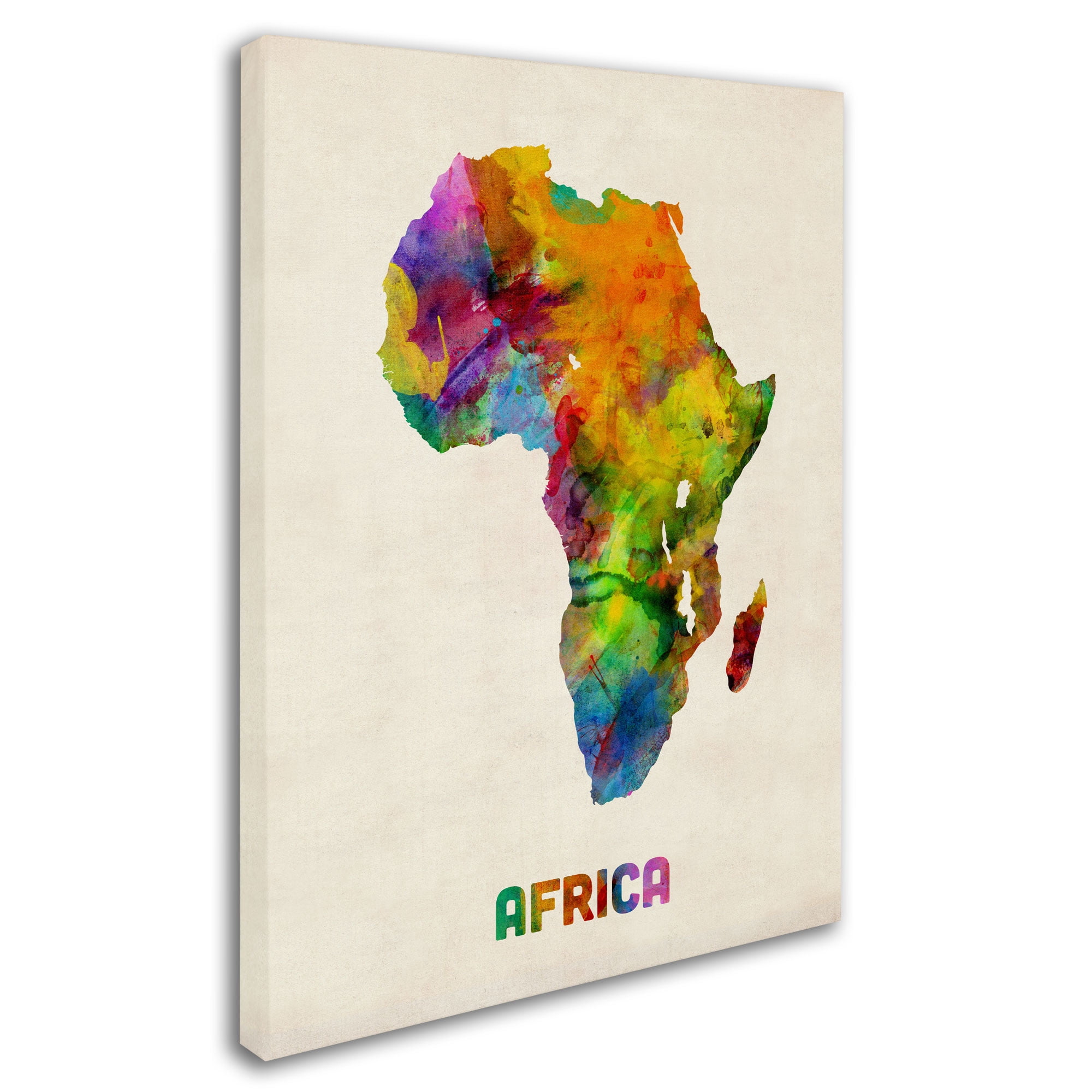 Trademark Fine Art "Africa Watercolor Map" Canvas Art by Michael Tompsett