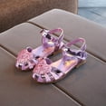thumbnail image 4 of Oalirro Flat Sandals Children Kids Girls Sandals Princess Heart Hollow Cut-outs Roman Beach Shoes, 4 of 8