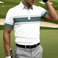 thumbnail image 3 of Klisyaur Color Block Blouses for Mens Short Sleeve Golf Collared Casual Fashion Lightweight Clothes Outfit, 3 of 5
