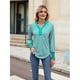 thumbnail image 5 of Sudadera de Rayas de Gran Tamaño para Mujer, Camisa de Larga de Algodón, Corte Holgado, Estilo Henley Verde M, 5 of 10