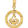 thumbnail image 1 of 14K Yellow Gold Masonic Symbol In Wreath Pendant (25.21 X 16) Made United States k6116, 1 of 6