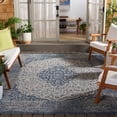 thumbnail image 3 of SAFAVIEH Courtyard Kebo Traditional Indoor/Outdoor Area Rug, 6'7" x 6'7" Square, Blue/Grey, 3 of 10