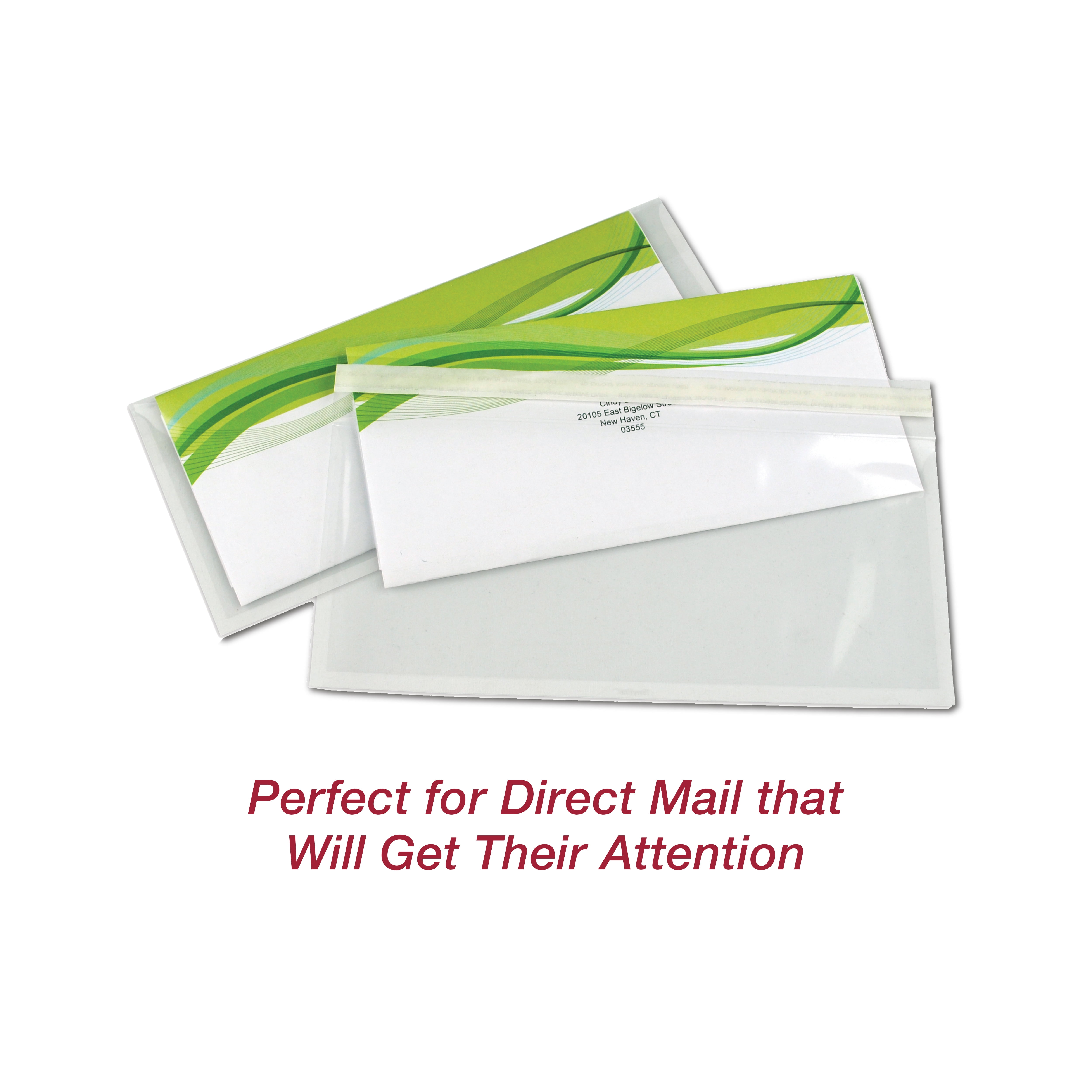 EnvyPak Clear #10 Envelope Holds Folded Letter and Flyers - Permanent Peel and Seal Closure - Insert Size 3.94" x 9" - Box of 1200
