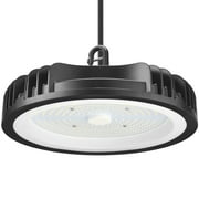 Maxxima 12 in. LED UFO High Bay Light Fixture, Black Cable Hardwired Warehouse Light, 5000K, 21,000 Lumens, 200 Watts
