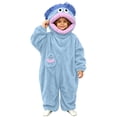thumbnail image 4 of lcziwo Big Mouth Monster Onesie Kids Funny Unisex Toddler Fuzzy Pajamas Soft Plush One Piece Jumpsuits Winter Thermal Loungewear Blue,9-10 Years, 4 of 6