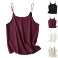 thumbnail image 4 of Lovskoo 2024 Cotton Linen Tank Tops for Women Summer Tops Solid Color Round Neck Sleeveless Camisole Causal Loose Spaghetti Strap Cami Shirts Vest Purple, 4 of 4