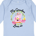 thumbnail image 4 of Inktastic Baby Flamingo My Grandma Loves Me with Flower Wreath Boys or Girls Long Sleeve Baby Bodysuit, 4 of 5