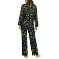 thumbnail image 3 of SCRAWLGOD Galaxy Moon Pjs Women Long Sleeve Button Down Pajamas for Women Pj Lounge Set V-Neck Pajama Set of 2 Comfortable Women's Soft Loungewear Size L, 3 of 7