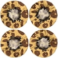 thumbnail image 2 of Shower Caps,Yellow and Brown Of Leopard Print Waterproof Shower Cap for Women 4 Pieces,Double Reusable Hair Cover for Shower PEVA Elastic Stretch Hem, 2 of 7