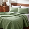 thumbnail image 3 of Sleep Zone Ultrasonic Scroll Quilt Set Twin, Soft Lightweight Bedspread, Reversible All-Season Coverlet, 1 Quilt + 1 Pillow Sham (Sage Green, Twin), 3 of 8