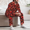thumbnail image 7 of Fotbe Tomato Pattern Long Sleeve Pajama Set for Men,Sleepwear Set,2-piece Loungewear Set,Soft PJs Comfy Nightwear with Pockets-, 7 of 7