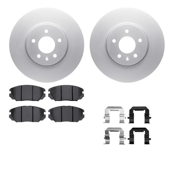 Dynamic Friction Company Front Geospec Brake Rotors with 5000 Euro Ceramic Brake Pads includes Hardware 4612-46019