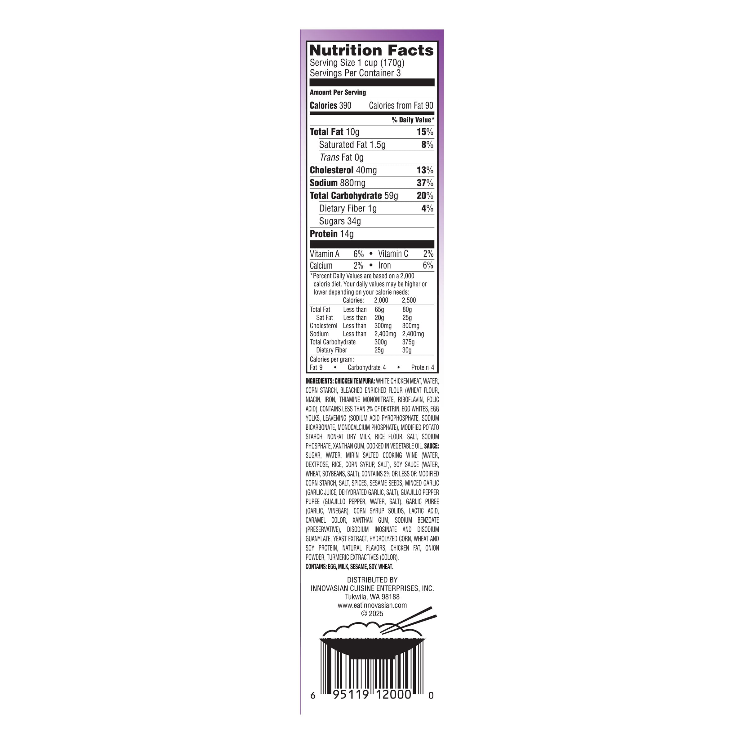 InnovAsian General Tso's Chicken, 18 oz (Frozen Meal)